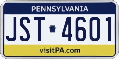 PA license plate JST4601