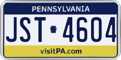 PA license plate JST4604