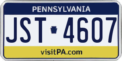 PA license plate JST4607