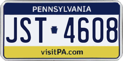 PA license plate JST4608