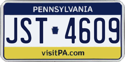 PA license plate JST4609