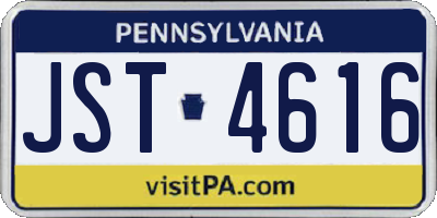 PA license plate JST4616