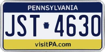 PA license plate JST4630