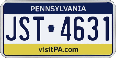 PA license plate JST4631