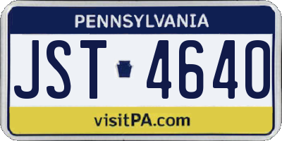 PA license plate JST4640