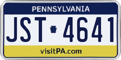 PA license plate JST4641