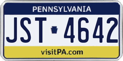 PA license plate JST4642