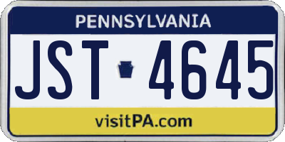 PA license plate JST4645