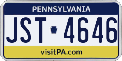 PA license plate JST4646