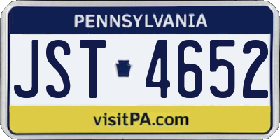PA license plate JST4652