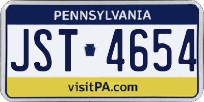 PA license plate JST4654