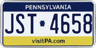 PA license plate JST4658
