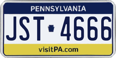 PA license plate JST4666