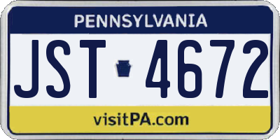 PA license plate JST4672