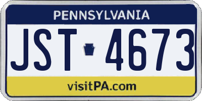 PA license plate JST4673