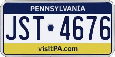 PA license plate JST4676