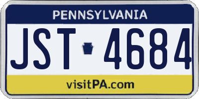 PA license plate JST4684
