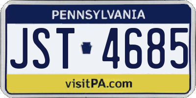 PA license plate JST4685