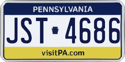 PA license plate JST4686