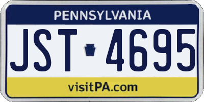 PA license plate JST4695