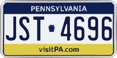 PA license plate JST4696