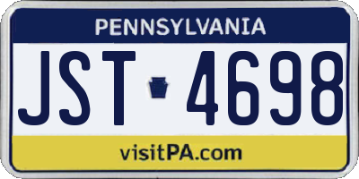 PA license plate JST4698