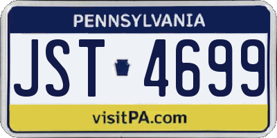 PA license plate JST4699
