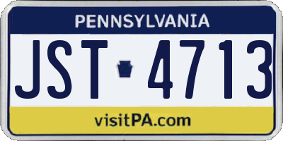 PA license plate JST4713