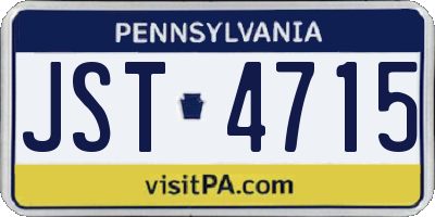 PA license plate JST4715