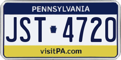 PA license plate JST4720