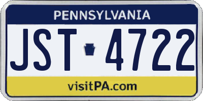 PA license plate JST4722