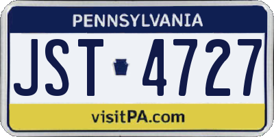 PA license plate JST4727
