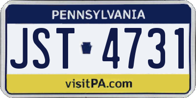 PA license plate JST4731