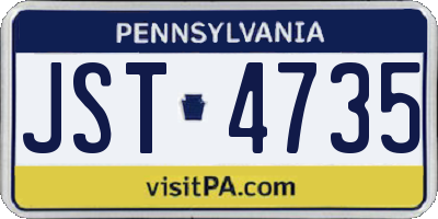 PA license plate JST4735