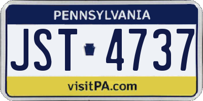 PA license plate JST4737