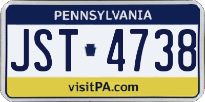 PA license plate JST4738
