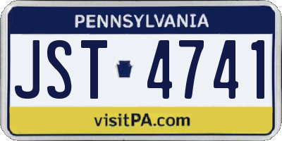 PA license plate JST4741
