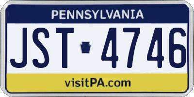 PA license plate JST4746