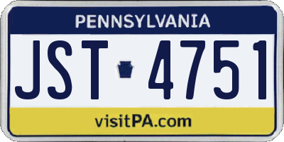 PA license plate JST4751