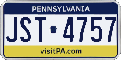 PA license plate JST4757