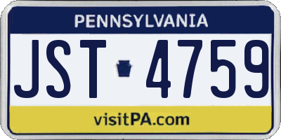 PA license plate JST4759