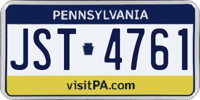 PA license plate JST4761