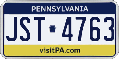 PA license plate JST4763