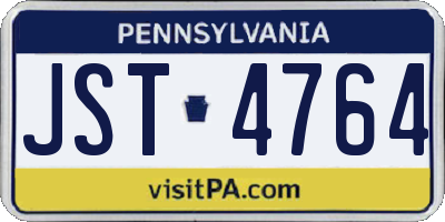 PA license plate JST4764