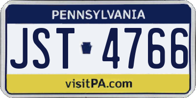 PA license plate JST4766
