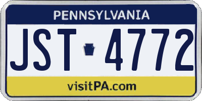 PA license plate JST4772
