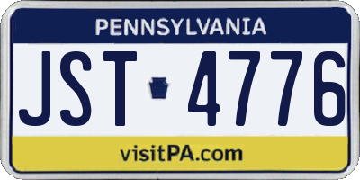 PA license plate JST4776