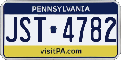 PA license plate JST4782