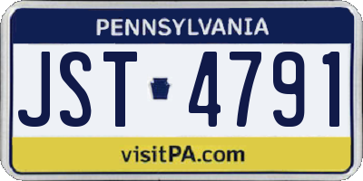 PA license plate JST4791