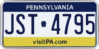 PA license plate JST4795